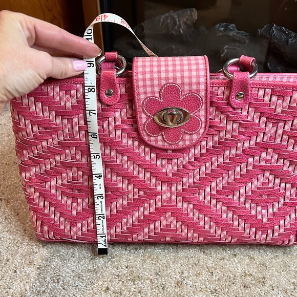 Isabella Fiore Rare Pink Weave Purse like new - Picture 4 of 10